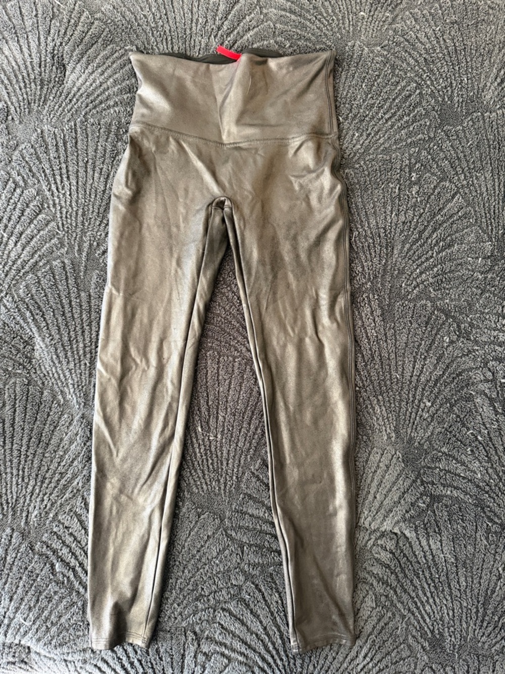 High-Waist Faux Leather Leggings - black